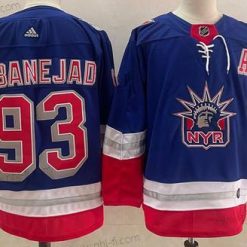 New York Rangers #93 Mika Zibanejad Sininen 2021 Retro Ommeltu NHL Paita – Miesten