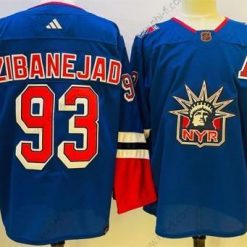 New York Rangers #93 Mika Zibanejad Sininen 2022-23 Käänteinen Retro Ommeltu Paita – Miesten