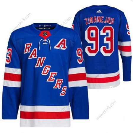 New York Rangers #93 Mika Zibanejad Sininen Ommeltu Paita – Miesten