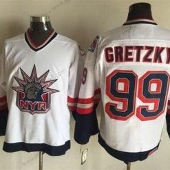 New York Rangers #99 Wayne Gretzky 1996-97 Valkoinen CCM Vintage Paita – Miesten