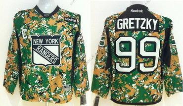 New York Rangers #99 Wayne Gretzky 2014 Maastokuvio Paita – Lasten