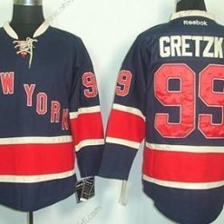 New York Rangers #99 Wayne Gretzky Laivastonsininen Sininen Vieras 85Th Paita – Miesten