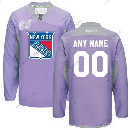 New York Rangers Räätälöidyt Violetti Pinkki Reebok Jääkiekko Taistelee syöpää vastaan Harjoitus Paita – Miesten