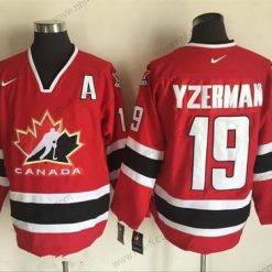 Nike 2002 Kanadan maajoukkue #19 Steve Yzerman Punainen Olympic Retro Ommeltu Jääkiekko Paita – Miesten