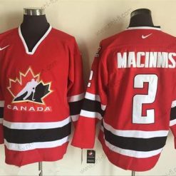 Nike 2002 Kanadan maajoukkue #2 Al Macinnis Punainen Olympic Retro Ommeltu Jääkiekko Paita – Miesten