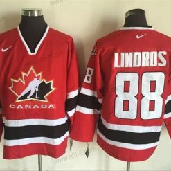 Nike 2002 Kanadan maajoukkue #88 Eric Lindros Punainen Olympic Retro Ommeltu Jääkiekko Paita – Miesten