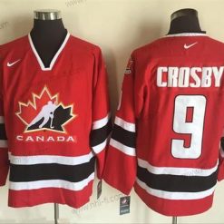 Nike 2002 Kanadan maajoukkue #9 Sidney Crosby Punainen Olympic Retro Ommeltu Jääkiekko Paita – Miesten