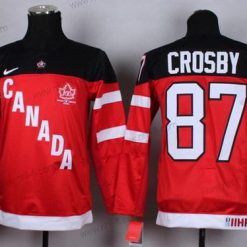 Nike 2014/15 Kanadan maajoukkue #87 Sidney Crosby Punainen 100th Paita – Lasten