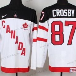 Nike 2014/15 Kanadan maajoukkue #87 Sidney Crosby Valkoinen 100th Paita – Miesten