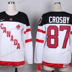 Nike 2014/15 Kanadan maajoukkue #87 Sidney Crosby Valkoinen 100th Paita – Naisten