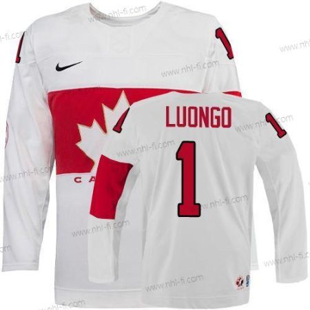 Nike 2014 Olympics Kanada #1 Roberto Luongo Valkoinen Paita – Miesten