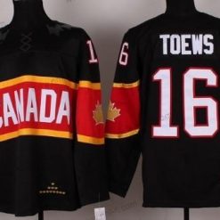 Nike 2014 Olympics Kanada #16 Jonathan Toews Musta Paita – Miesten