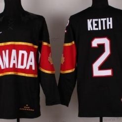 Nike 2014 Olympics Kanada #2 Duncan Keith Musta Paita – Miesten