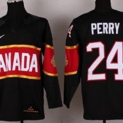 Nike 2014 Olympics Kanada #24 Corey Perry Musta Paita – Miesten