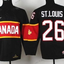 Nike 2014 Olympics Kanada #26 Martin St. Louis Musta Paita – Lasten