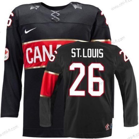 Nike 2014 Olympics Kanada #26 Martin St. Louis Musta Paita – Miesten