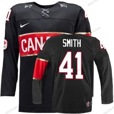 Nike 2014 Olympics Kanada #41 Mike Smith Musta Paita – Miesten