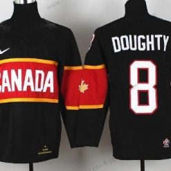 Nike 2014 Olympics Kanada #8 Drew Doughty Musta Paita – Lasten