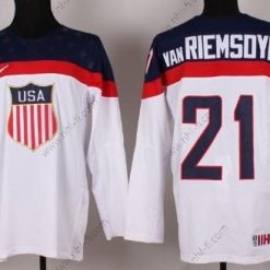 Nike 2014 Olympics USA #21 James Van Riemsdyk Valkoinen Paita – Miesten