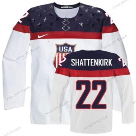 Nike 2014 Olympics USA #22 Kevin Shattenkirk Valkoinen Paita – Miesten