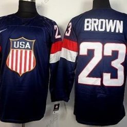 Nike 2014 Olympics USA #23 Dustin Brown Laivastonsininen Sininen Paita – Miesten