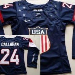 Nike 2014 Olympics USA #24 Ryan Callahan Laivastonsininen Sininen Paita – Naisten