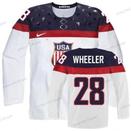 Nike 2014 Olympics USA #28 Blake Wheeler Valkoinen Paita – Miesten