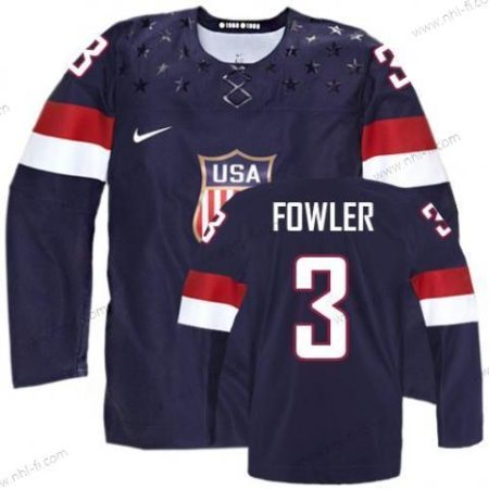 Nike 2014 Olympics USA #3 Cam Fowler Laivastonsininen Sininen Paita – Miesten