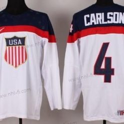 Nike 2014 Olympics USA #4 John Carlson Valkoinen Paita – Miesten