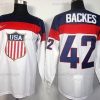 Nike 2014 Olympics USA #42 David Backes Valkoinen Paita – Miesten