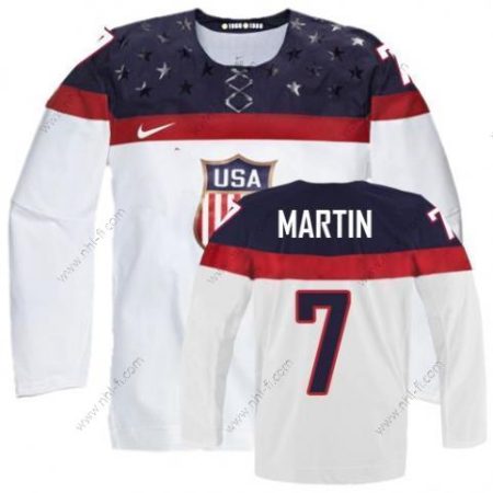 Nike 2014 Olympics USA #7 Paul Martin Valkoinen Paita – Miesten