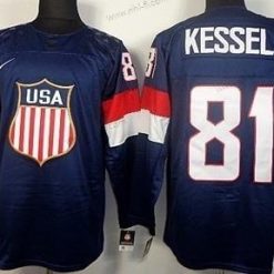 Nike 2014 Olympics USA #81 Phil Kessel Laivastonsininen Sininen Paita – Lasten