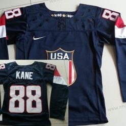 Nike 2014 Olympics USA #88 Patrick Kane Laivastonsininen Sininen Paita – Naisten