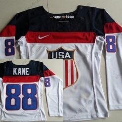 Nike 2014 Olympics USA #88 Patrick Kane Valkoinen Paita – Naisten