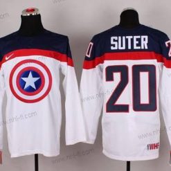 Nike 2015 USA maajoukkue #20 Ryan Suter Captain Amerikka Valkoinen Paita – Miesten