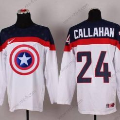 Nike 2015 USA maajoukkue #24 Ryan Callahan Captain Amerikka Valkoinen Paita – Miesten