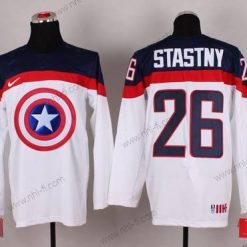 Nike 2015 USA maajoukkue #26 Paul Stastny Captain Amerikka Valkoinen Paita – Miesten