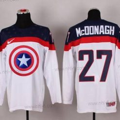 Nike 2015 USA maajoukkue #27 Ryan Mcdonagh Captain Amerikka Valkoinen Paita – Miesten