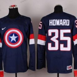 Nike 2015 USA maajoukkue #35 Jimmy Howard Captain Amerikka Laivastonsininen Sininen Paita – Miesten