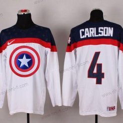 Nike 2015 USA maajoukkue #4 John Carlson Captain Amerikka Valkoinen Paita – Miesten