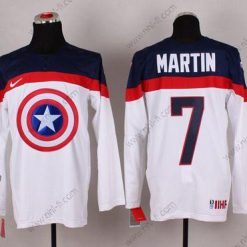 Nike 2015 USA maajoukkue #7 Paul Martin Captain Amerikka Valkoinen Paita – Miesten