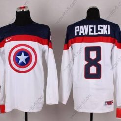 Nike 2015 USA maajoukkue #8 Joe Pavelski Captain Amerikka Valkoinen Paita – Miesten