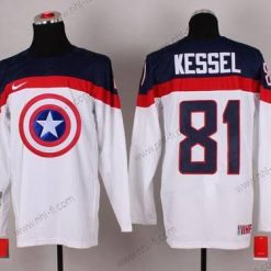 Nike 2015 USA maajoukkue #81 Phil Kessel Captain Amerikka Valkoinen Paita – Miesten