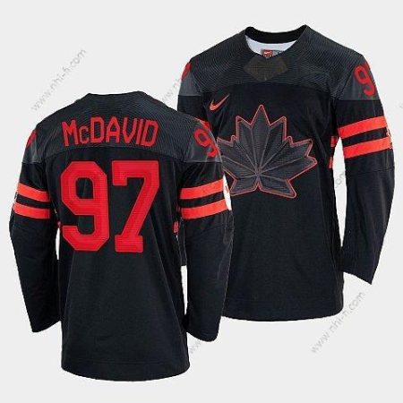 Nike Connor Mcdavid Kanada Jääkiekko Musta 2022 Beijing Talvi Olympic #97 Vaihtopaita Rrplica Paita – Miesten