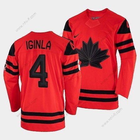 Nike Kanada Jääkiekko Jarome Iginla Punainen 2022 Talvi Olympic Kulta #4 Winner Paita – Miesten