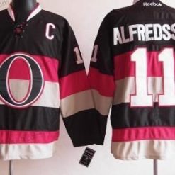 Ottawa Senators #11 Daniel Alfredsson Musta Vieras Paita – Miesten