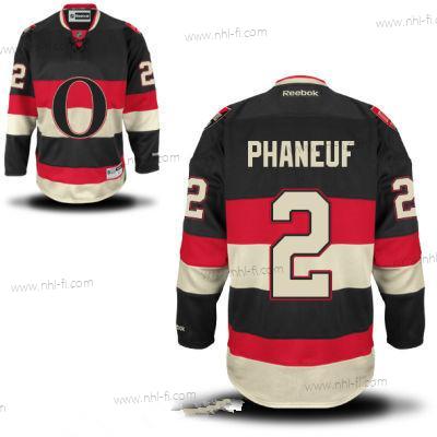 Ottawa Senators #2 Dion Phaneuf Musta Vieras Reebok Jääkiekko Ommeltu NHL Paita – Miesten