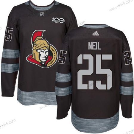 Ottawa Senators #25 Chris Neil Musta 1917-2017 100th Vuosipäivä Ommeltu NHL Paita – Miesten