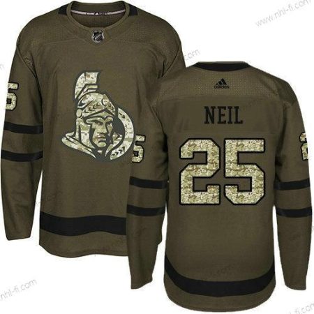 Ottawa Senators 25 Chris Neil Vihreä Salute to Service Ommeltu NHL Paita – Nuoret