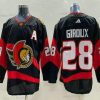 Ottawa Senators #28 Claude Giroux Musta 2022 Käänteinen Retro Aito Paita – Miesten